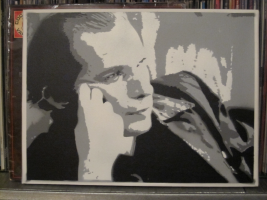 Glenn Gould, stencil, spray, monkeyswithbrushes